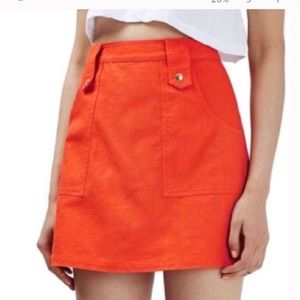 Orange TOPSHOP mini skirt. Size 4
